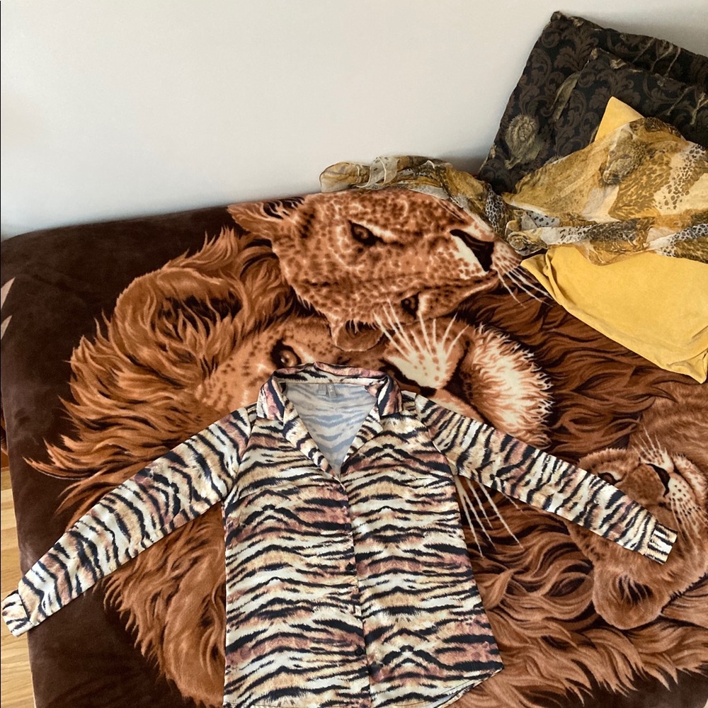 Asos Tiger Print Button Down Blouse - image 2